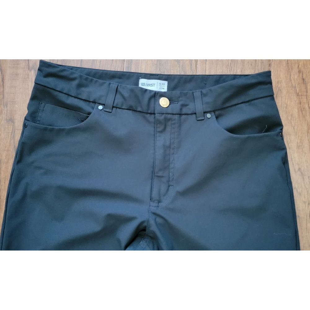 VRST Men's Black Limitless Chino Stretch Lightweight Pants Sz 32x34 (Act. 31x32) - Picture 2 of 6